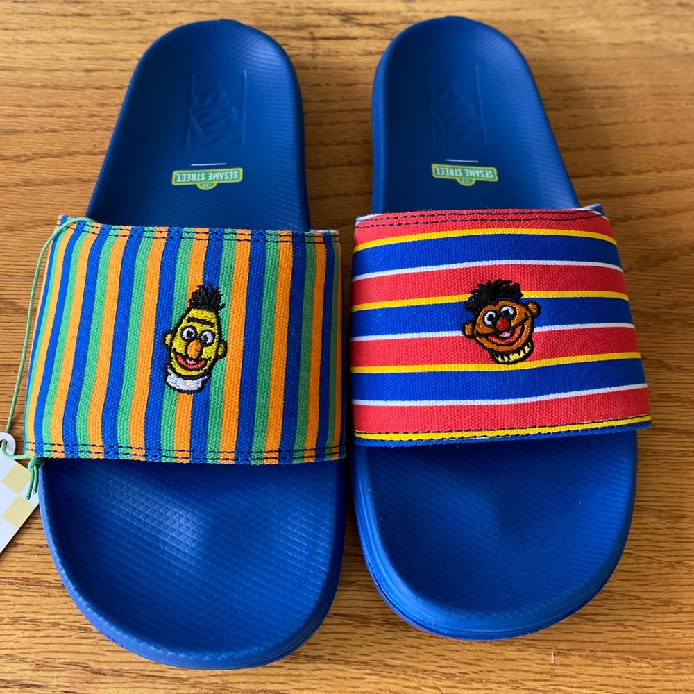Vans Burt and Ernie Sesame Street Slides Flip Flops sandals unisex men’s size 8